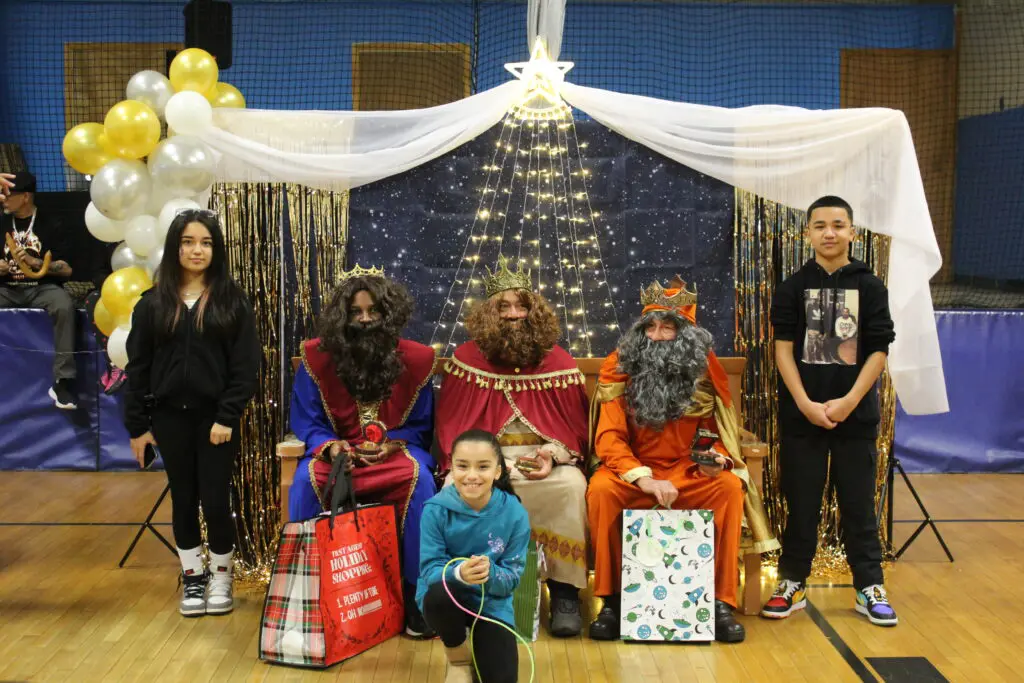 A group of people dressed up as kings and queens.