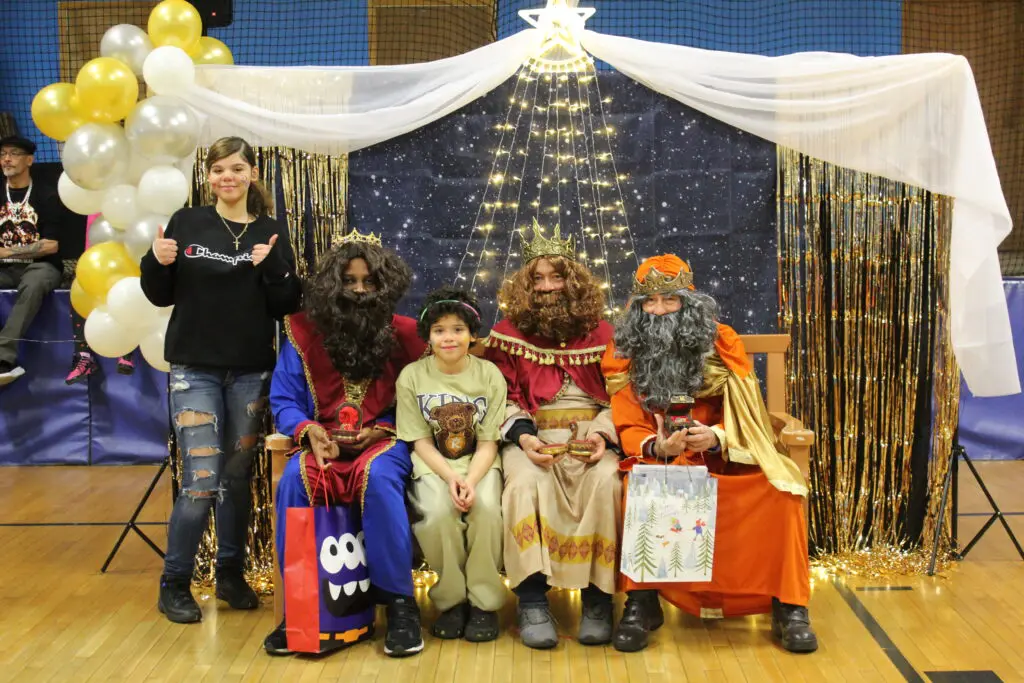 A group of people dressed up in costumes.