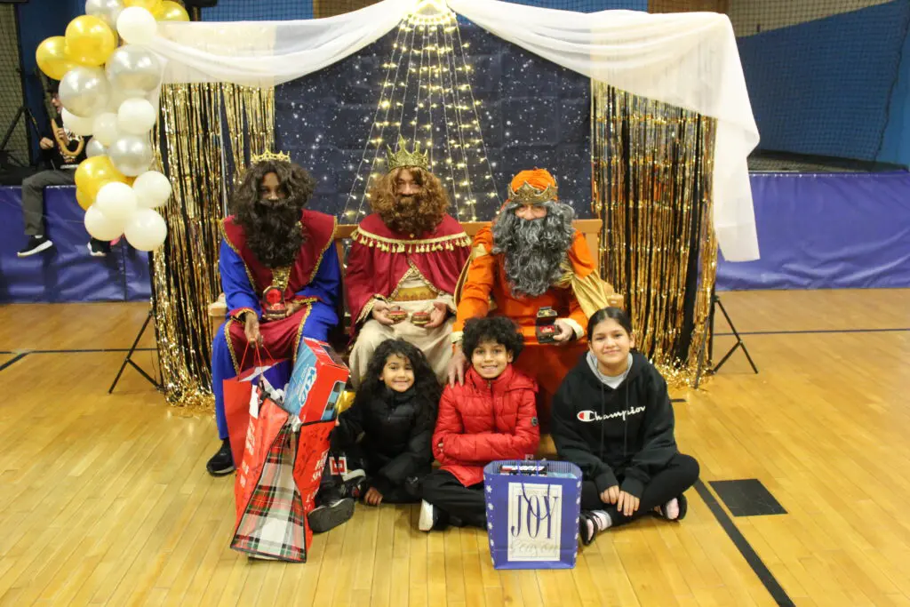 A group of people dressed up in costumes.