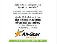 A flyer for an event with the hispanic coalition of greater waterbury.